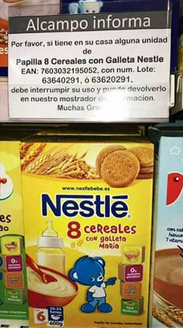 Alerta papillas Nestlé